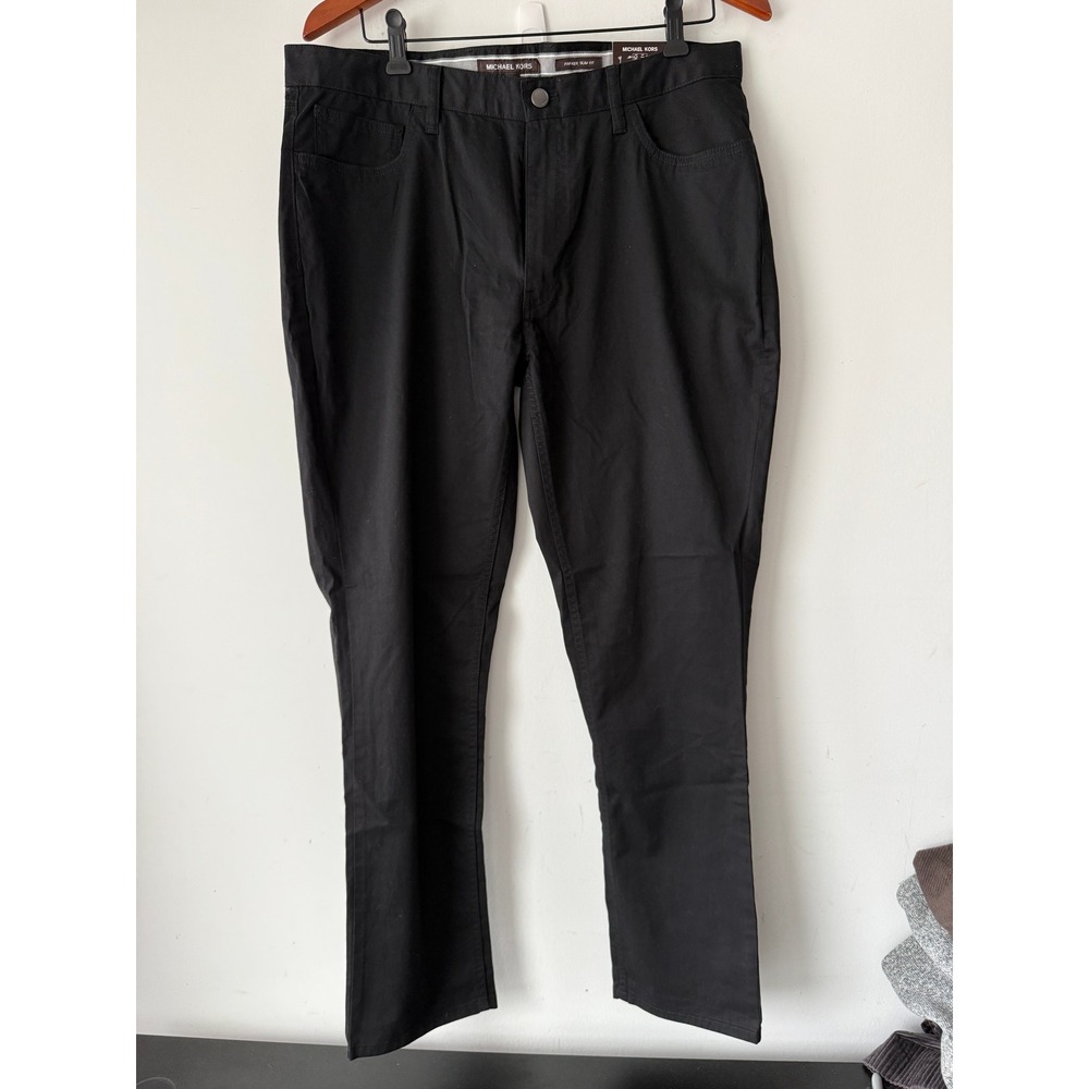 Michael Kors Mens Parker Slim Fit Stretch Pants Black 34x30 New NWT